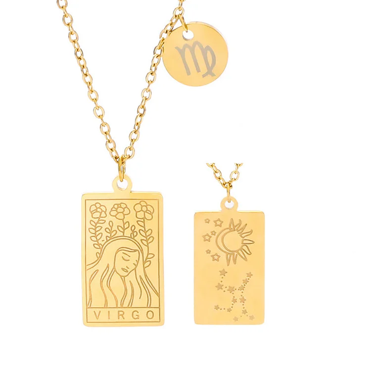 Virgo - Zodiac Engraved Pendant Necklace
