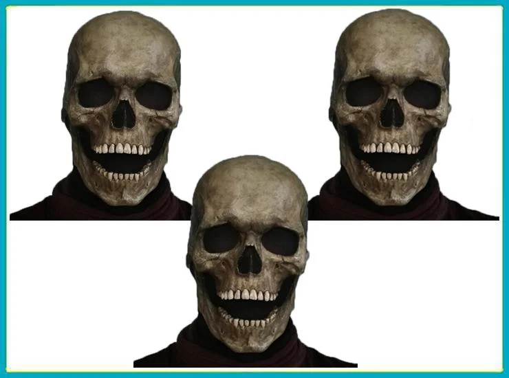 Full Head Skull Mask/Helmet with Movable Jaw
