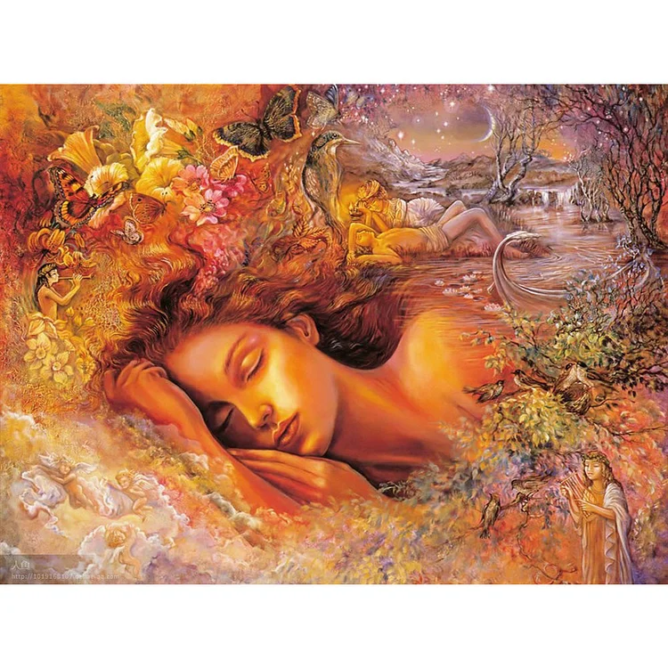 Sleeping Beauty 50*40CM(Canvas) Full Round Drill Diamond Painting gbfke