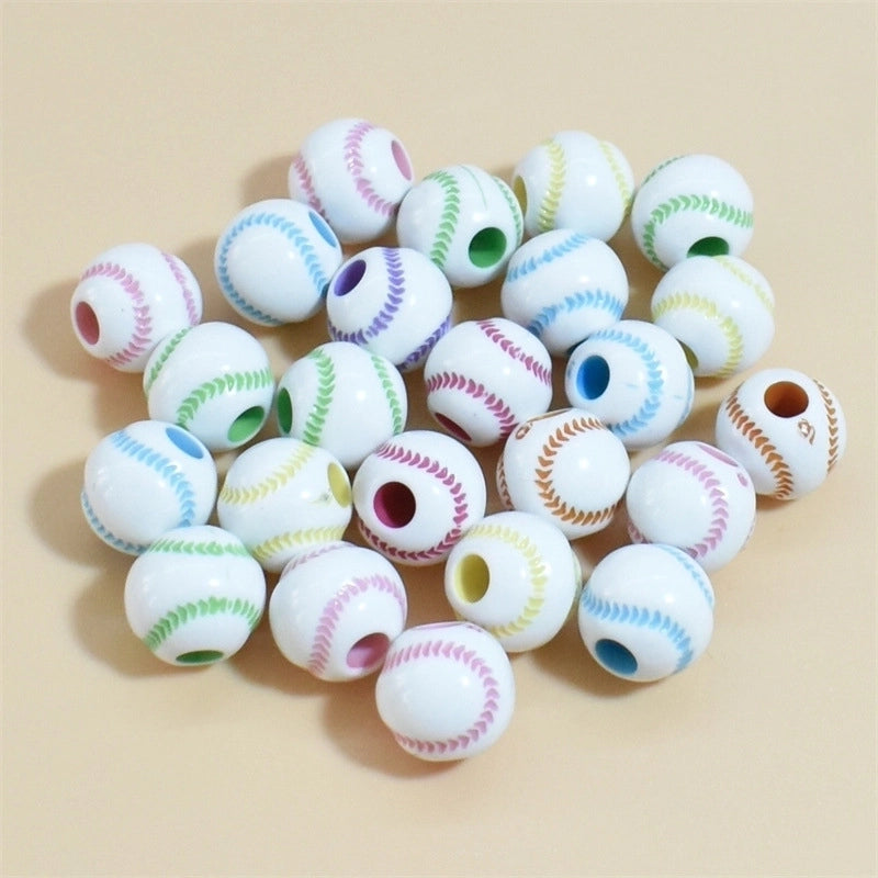 50 Pieces Arylic Baseball Beads