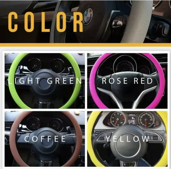 🔥Winter hot sale-48% discount-cool anti-slip silicone steering wheel protective cover