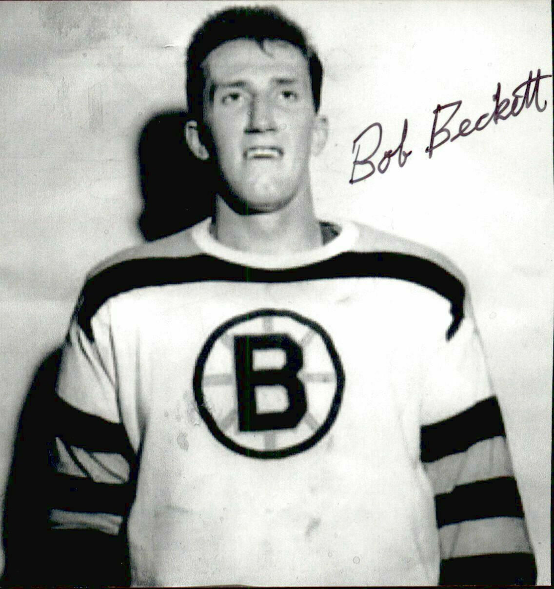 Robert Bob Beckett SIGNED autographed 3.5 x 4 Photo Poster painting BOSTON BRUINS *DECEASED*