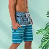 Gioiacombo&trade; Pantaloni da spiaggia casual da uomo con stampa surf a righe
