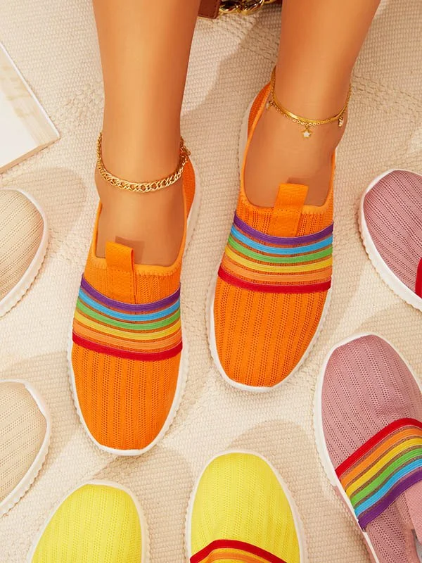 Letclo™ Rainbow Fly Knit Sneakers letclo Letclo
