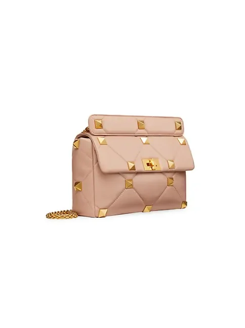 Valentino Garavani Large Roman Stud The Shoulder Bag in Nappa With Chain