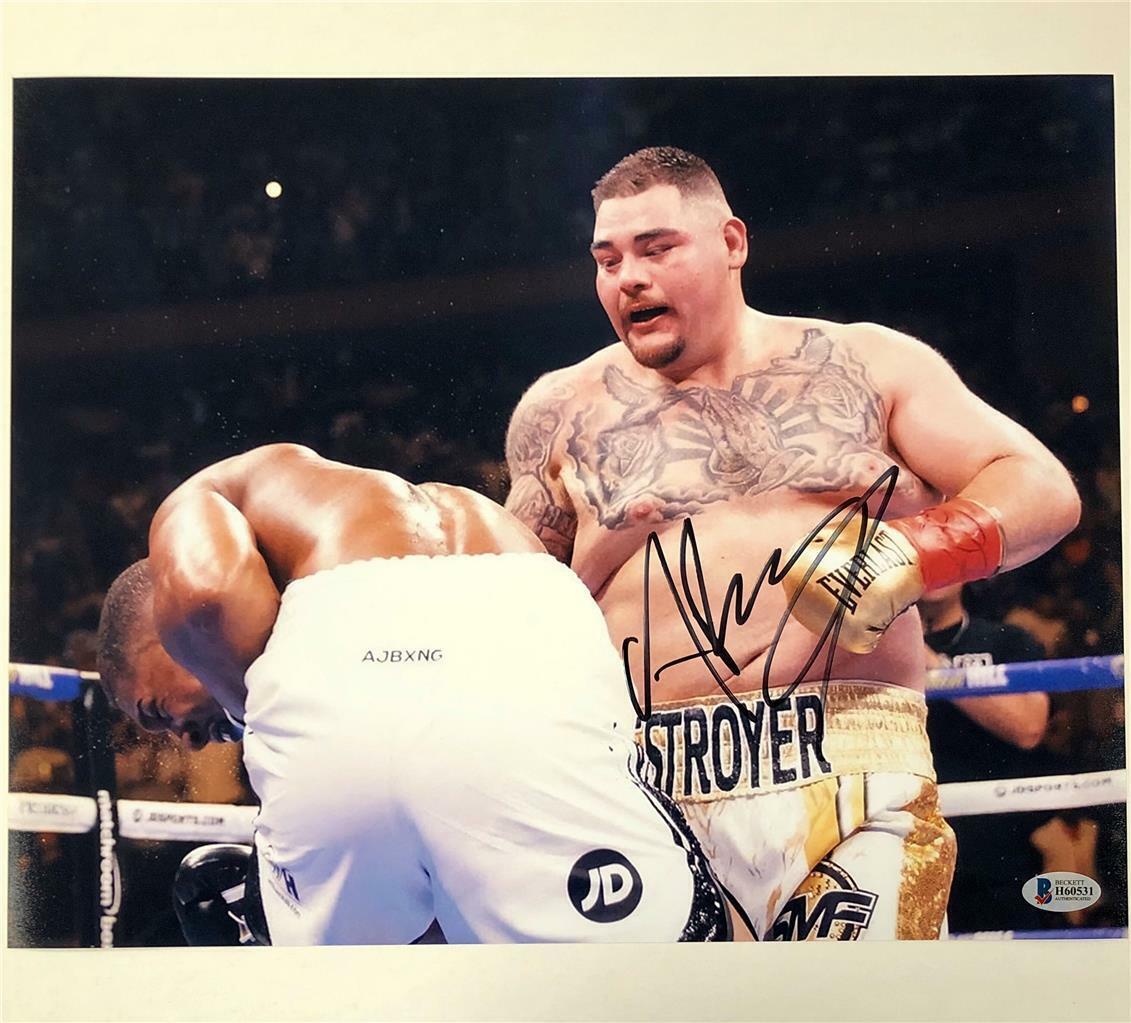 ANDY RUIZ JR Autograph Signed 11x14 Photo Poster painting vs. Anthony Joshua D ~ Beckett BAS COA