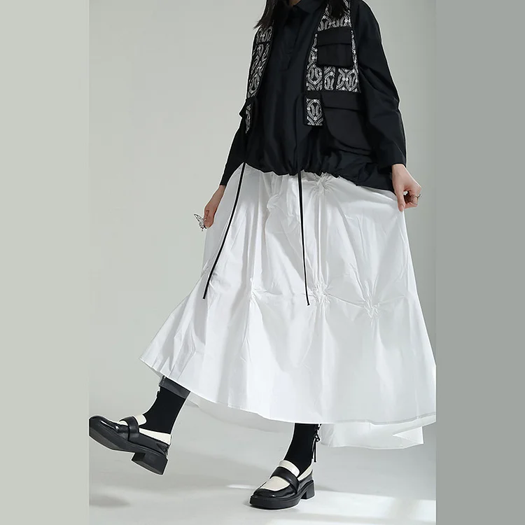 Casual Splicing Mesh High Waist Skirt - yankia