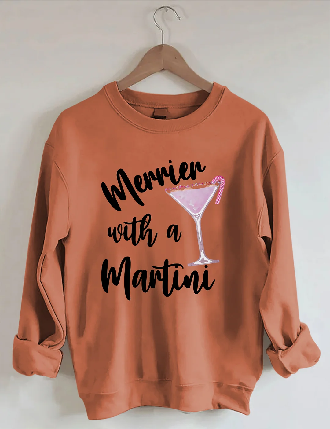 Merrier With A Martini Christmas Sweatshirt