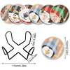 (US Local)6pcs Set Xmas Theme DIY Diamond Painting Coasters Kit with Holder Kit