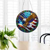 5D Diamond Painting Double Sided Effect  Stained Glass Panel Decorative Home Garden Decoration Hanging Kit(Eagle)