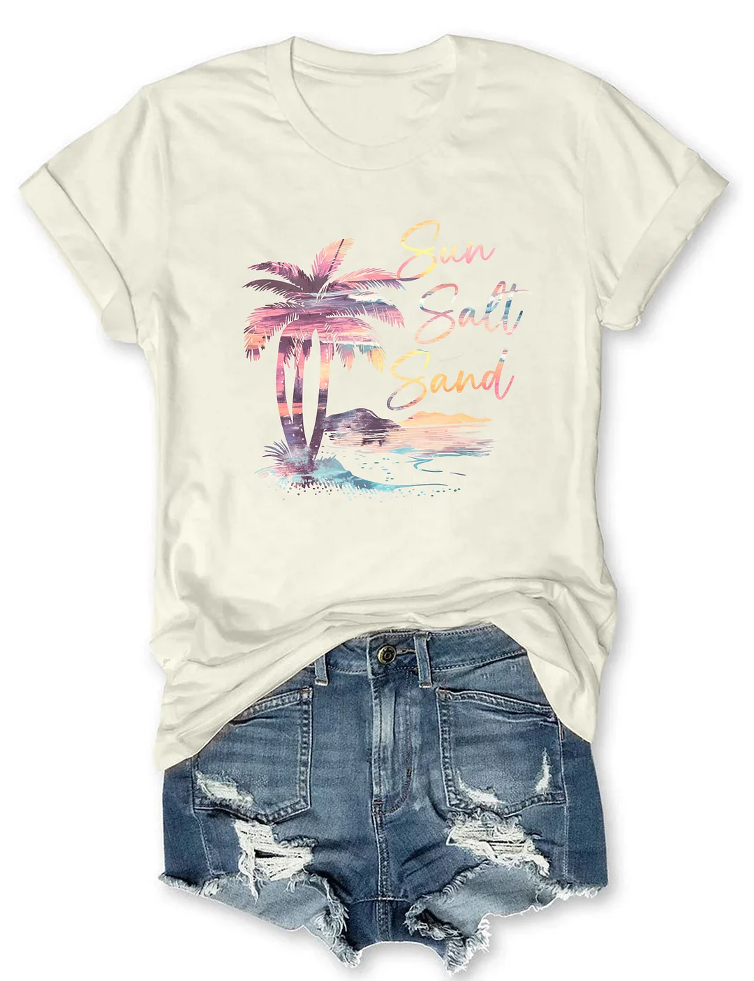 Retro Summer Sun Salt Sand T-shirt