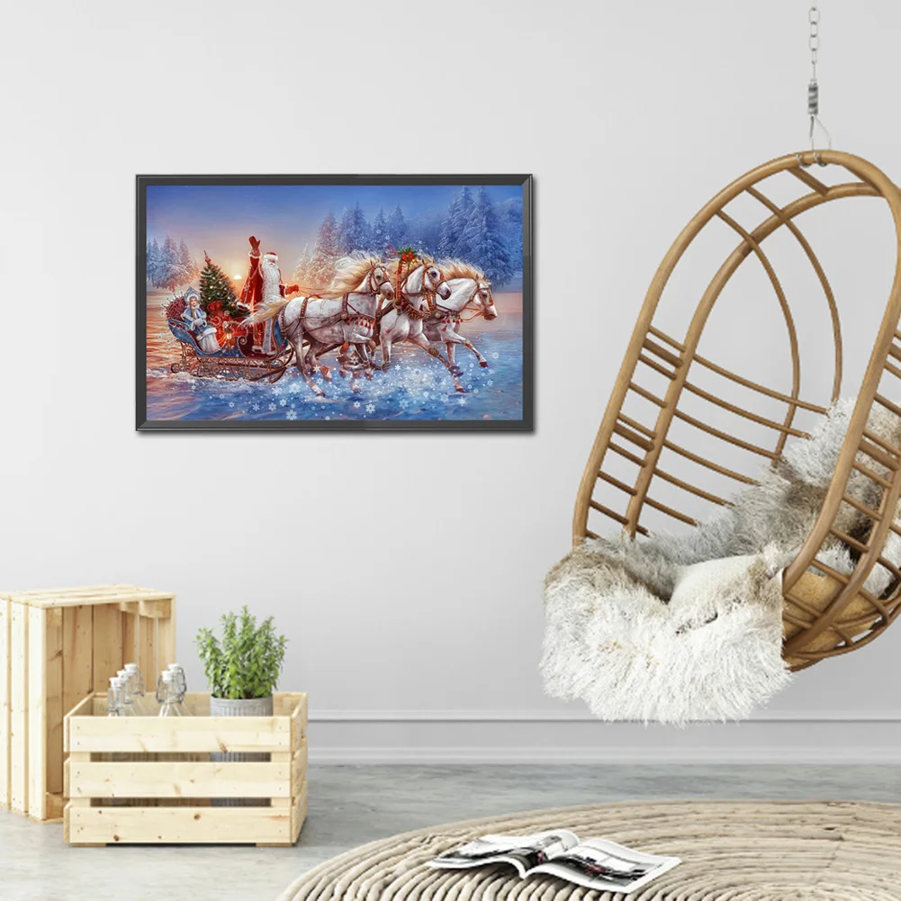 Diamond Painting - Full Round Drill - Santa Sleigh(60*40cm)