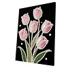 DIY Pearl Painting Tulip with Frame for Home Wall Decor(30x40cm)