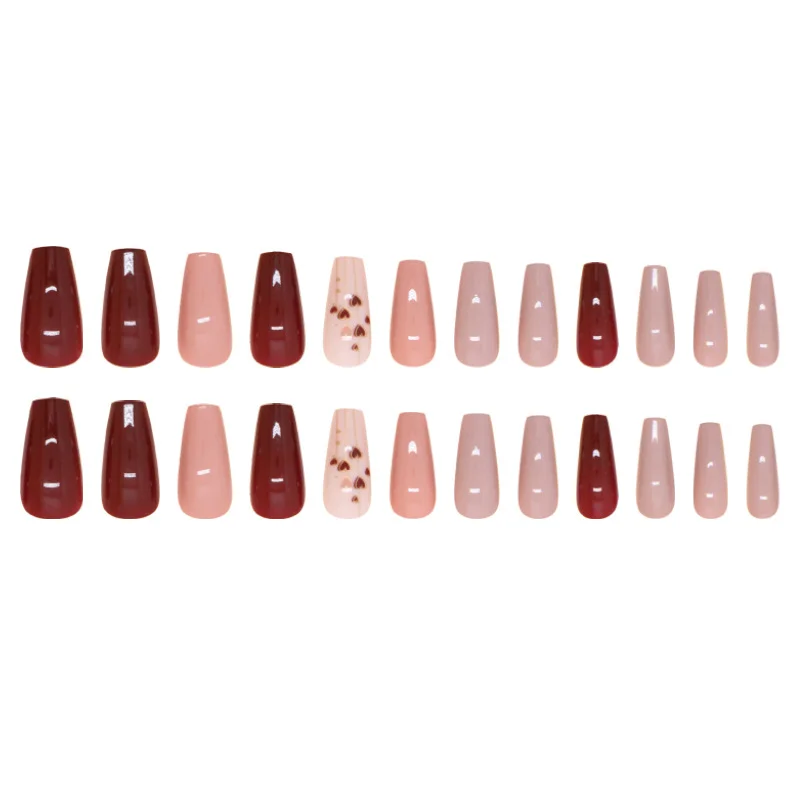 Churchf Churchf Nails Solid Color Wear A Nail Fake Nail Love Removable Beauty Nail Piece Simple Nail Patch 24 Pieces