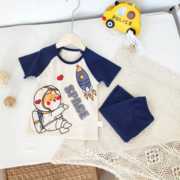 Baby Space Dog Color Block Tee & Shorts Set