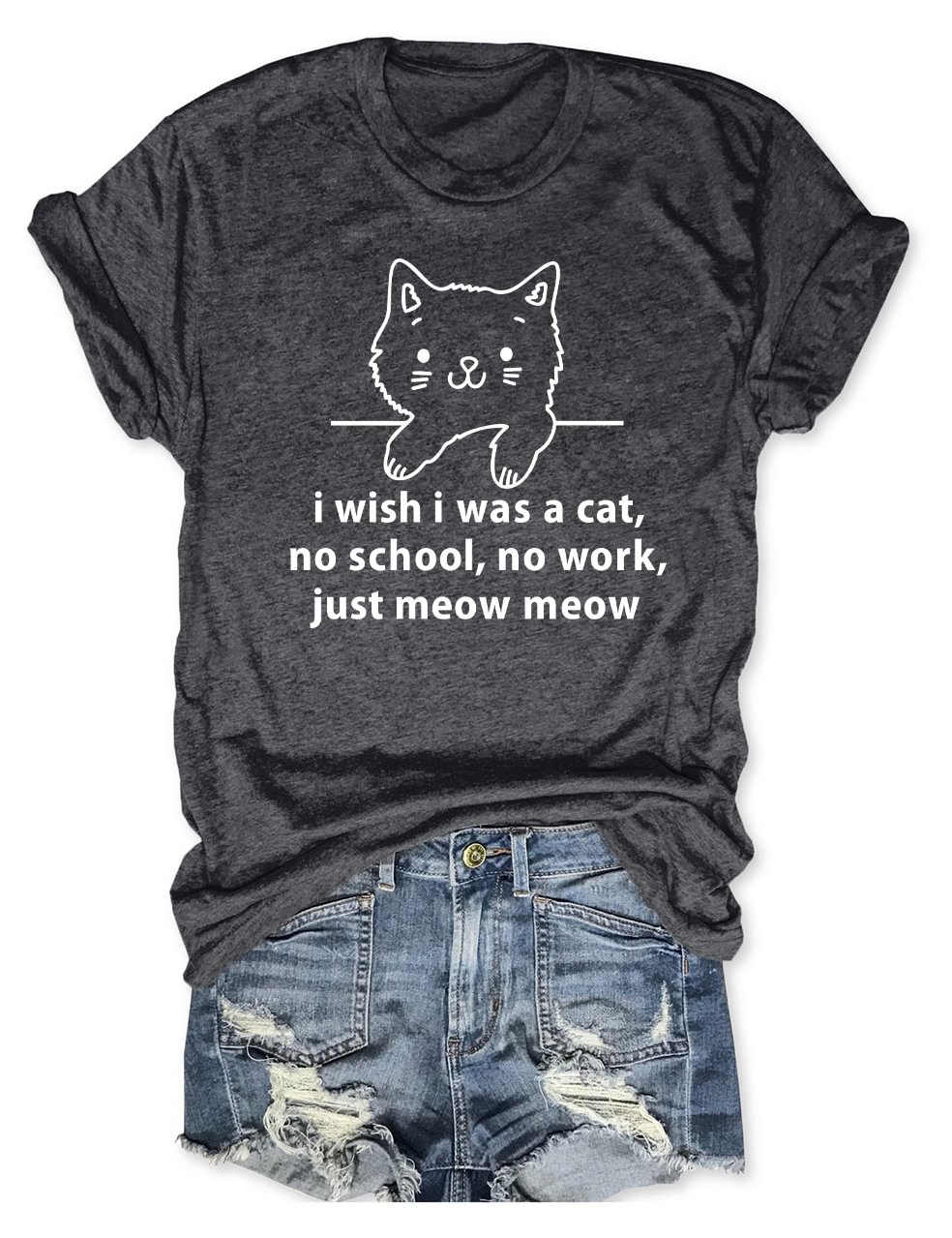 I Wish I Was A Cat No School No Work T-Shirt