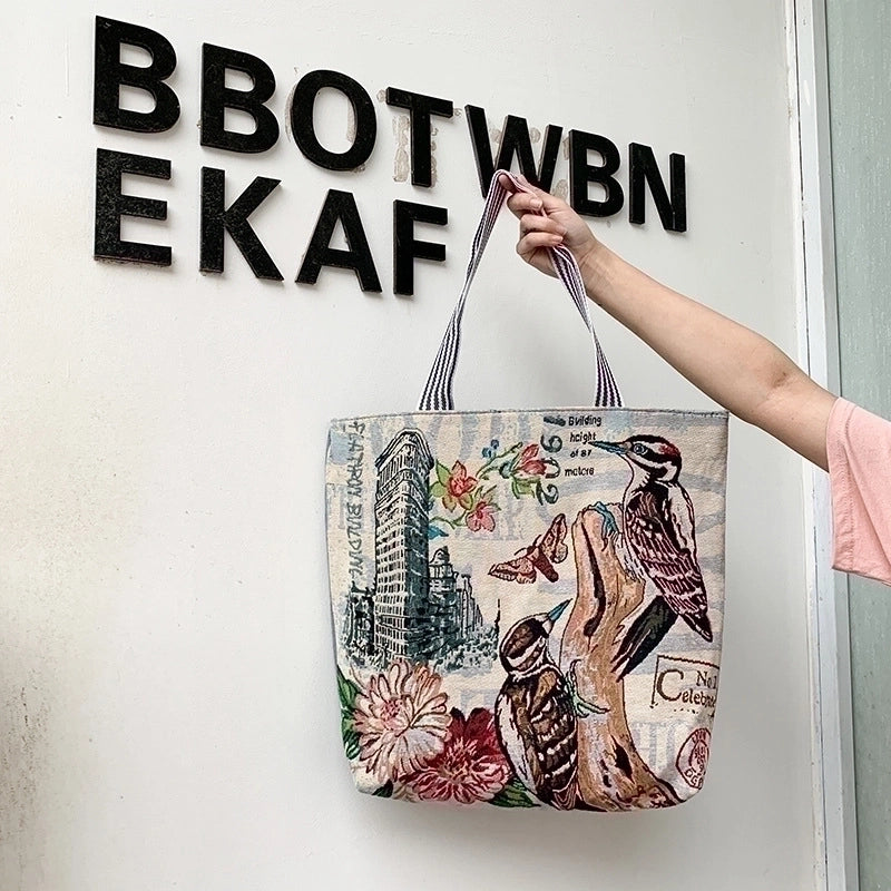 Women’s Ethnic Style Butterfly Canvas Shopping Bags