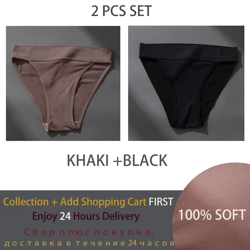 2PCS/Set Seamless Panties for Women Sexy Lingerie Cotton Crotch Pantys Female Underpant Woman's Briefs Tanga Low Waist Underwear