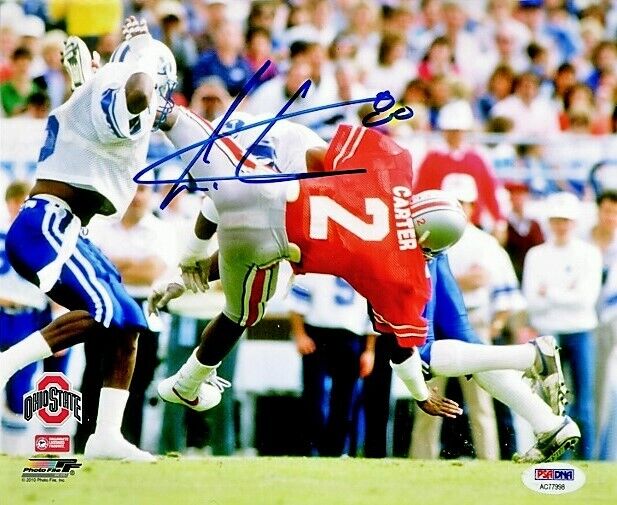 Cris Carter Signed Autographed Ohio State Buckeyes 8x10 inch Photo Poster painting PSA/DNA COA