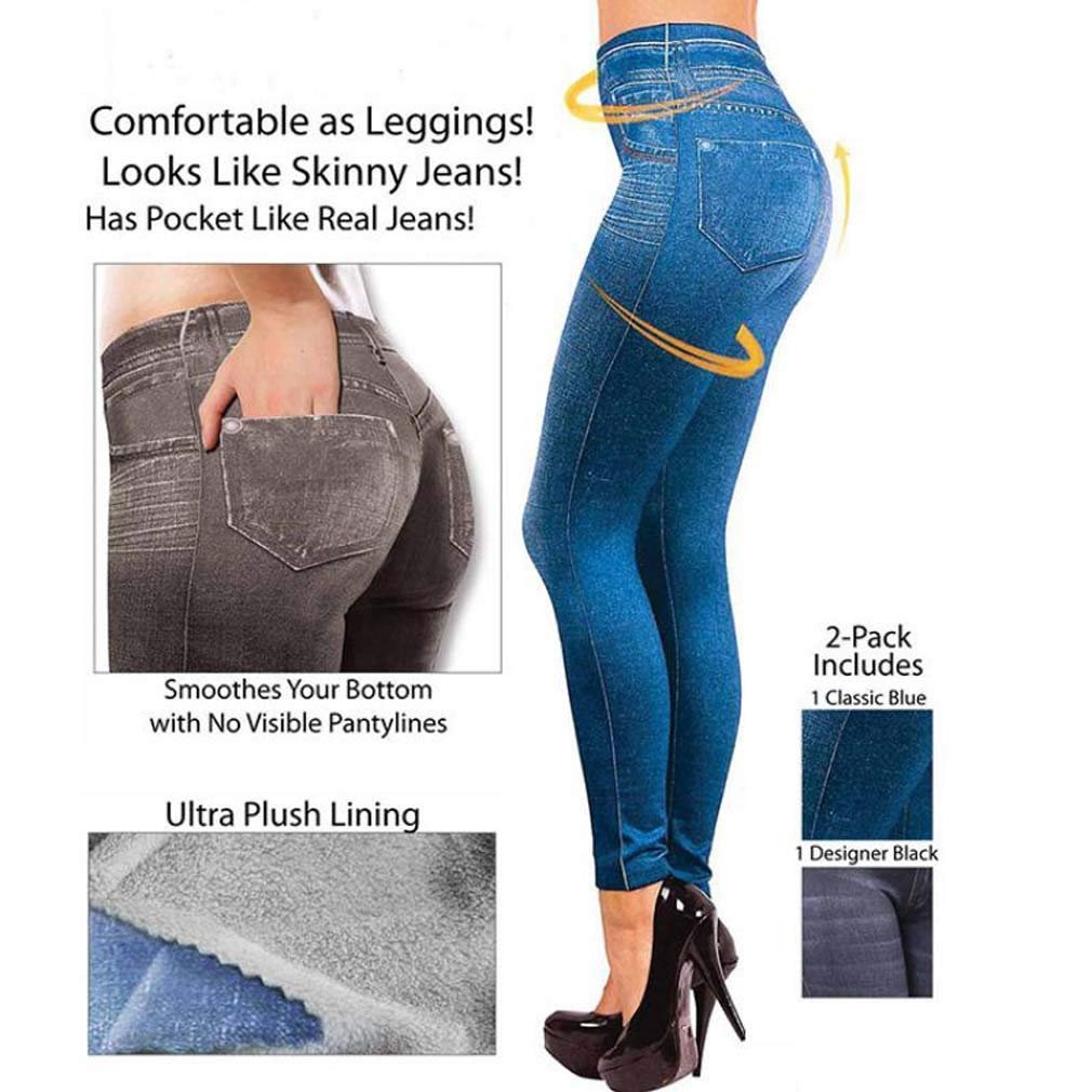 thermal fleece denim jeggings amazon