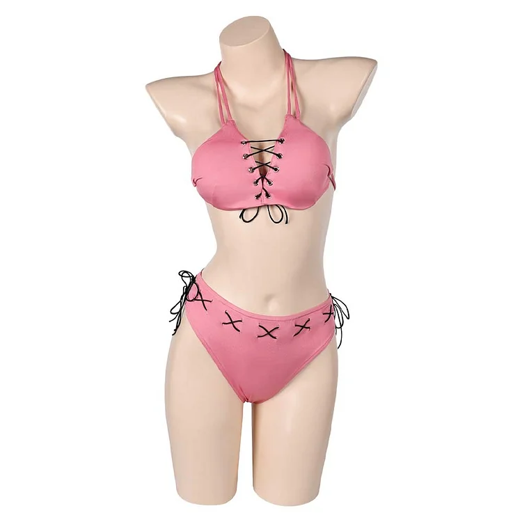 Game Street Fighter Lucia Morgan Pink Bikini Swimsuit Outfits Cosplay Costume Halloween Carnival Suit
