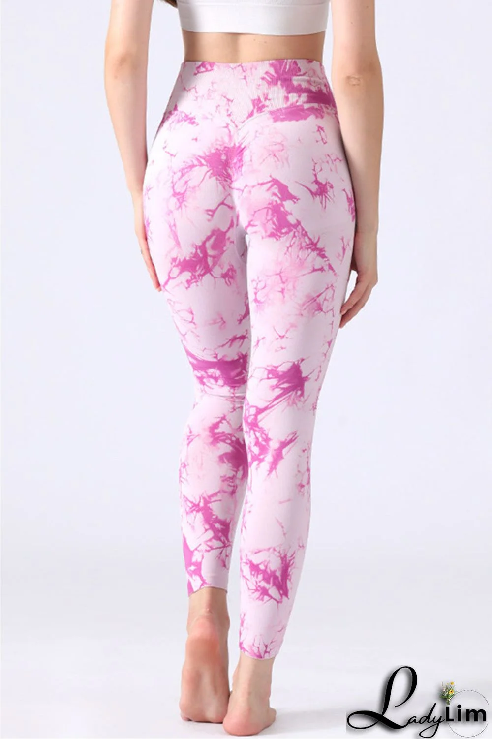 Purple Casual Sportswear Print Basic Skinny High Waist Trousers