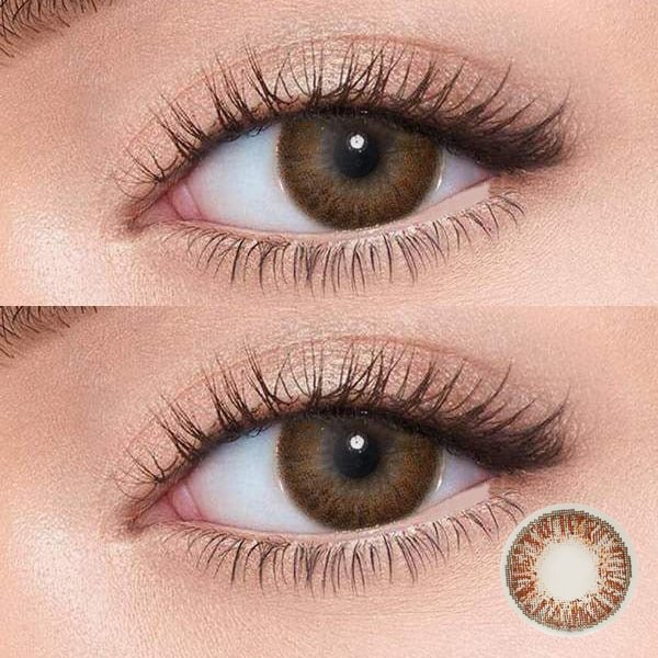 3-Tone Brown Colored Contact Lenses Natural Wearing 14.0mm