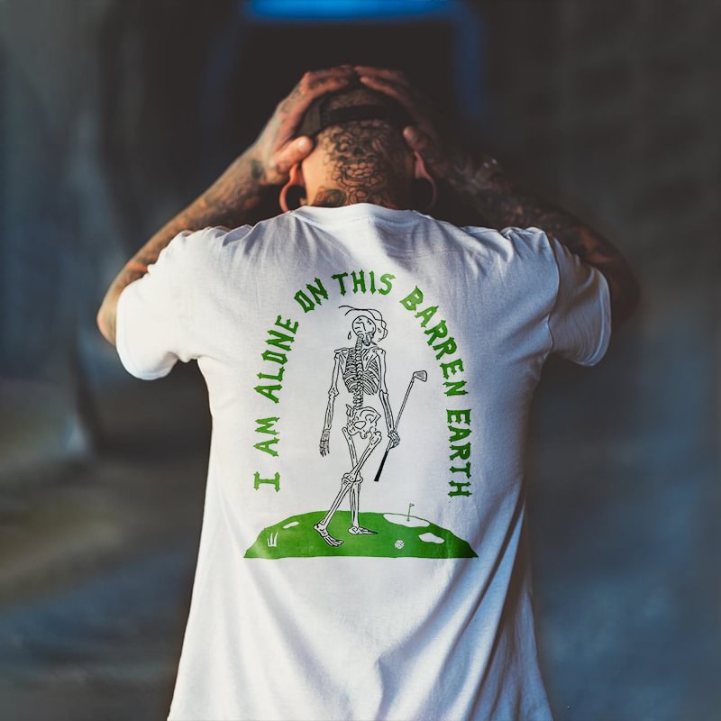 I Am Alone On This Barren Earth Printed Men's T-shirt -  
