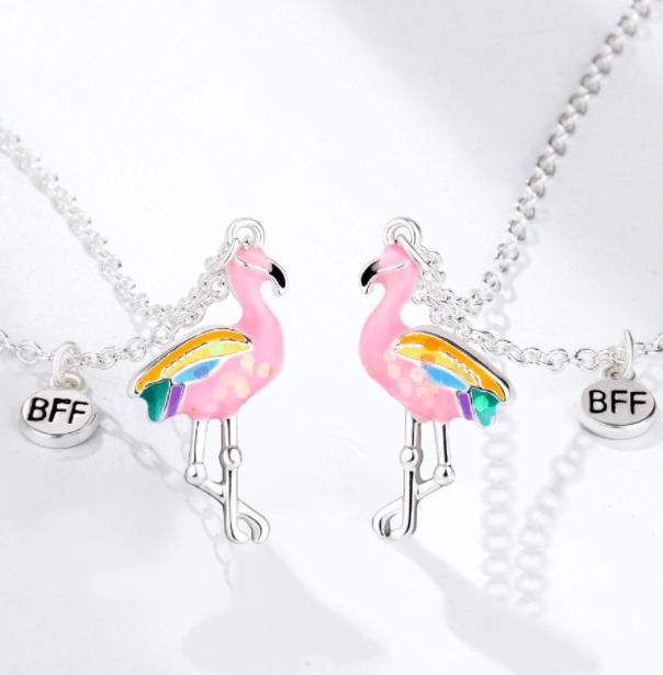 Magnetic Flamingos BFF necklace