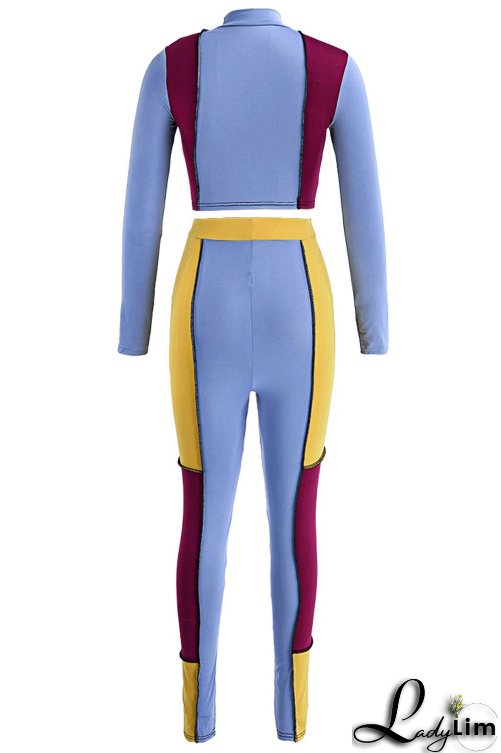 Apricot Sexy Solid Split Joint Mandarin Collar Long Sleeve Two Pieces