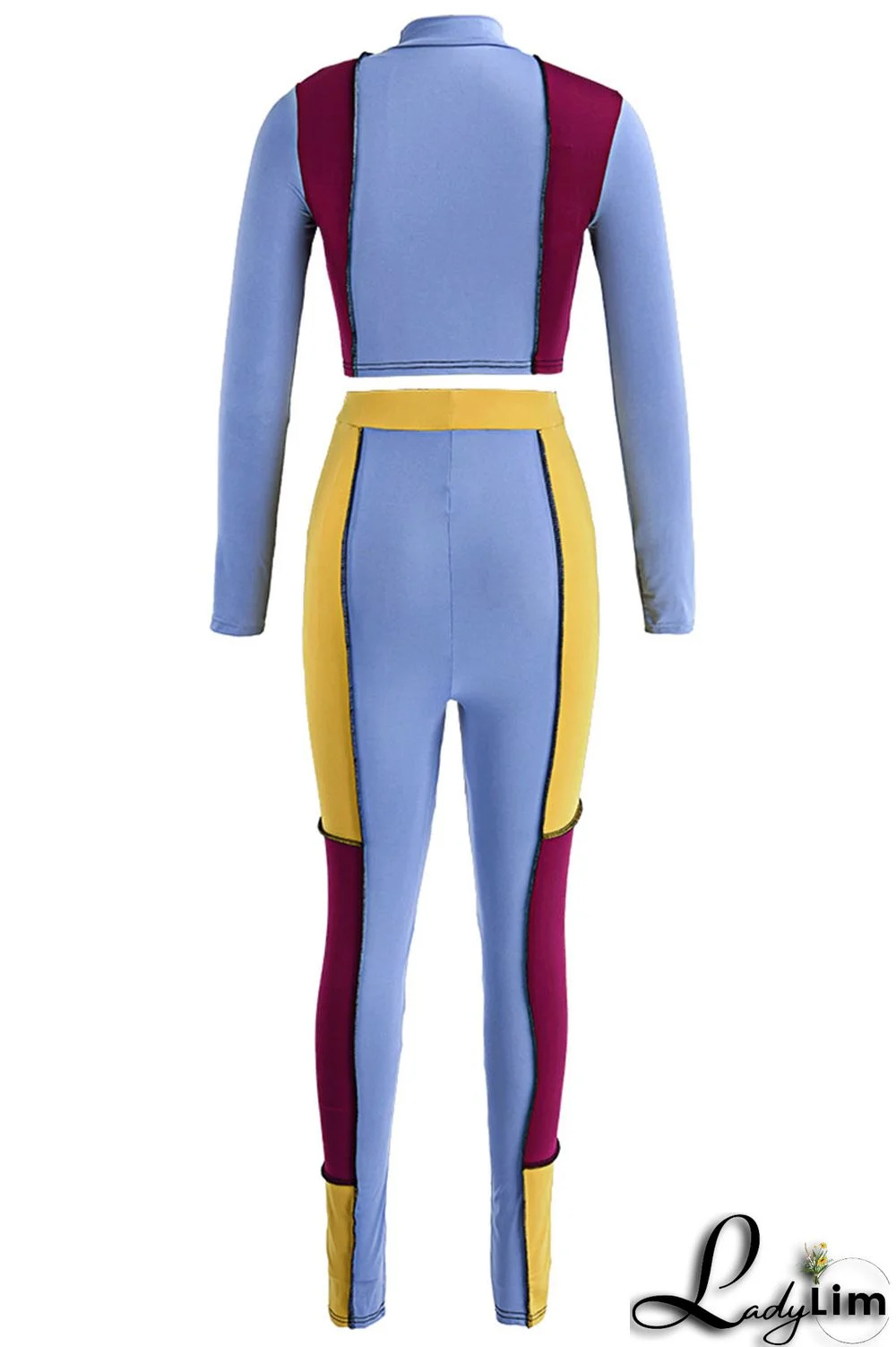 Apricot Sexy Solid Split Joint Mandarin Collar Long Sleeve Two Pieces