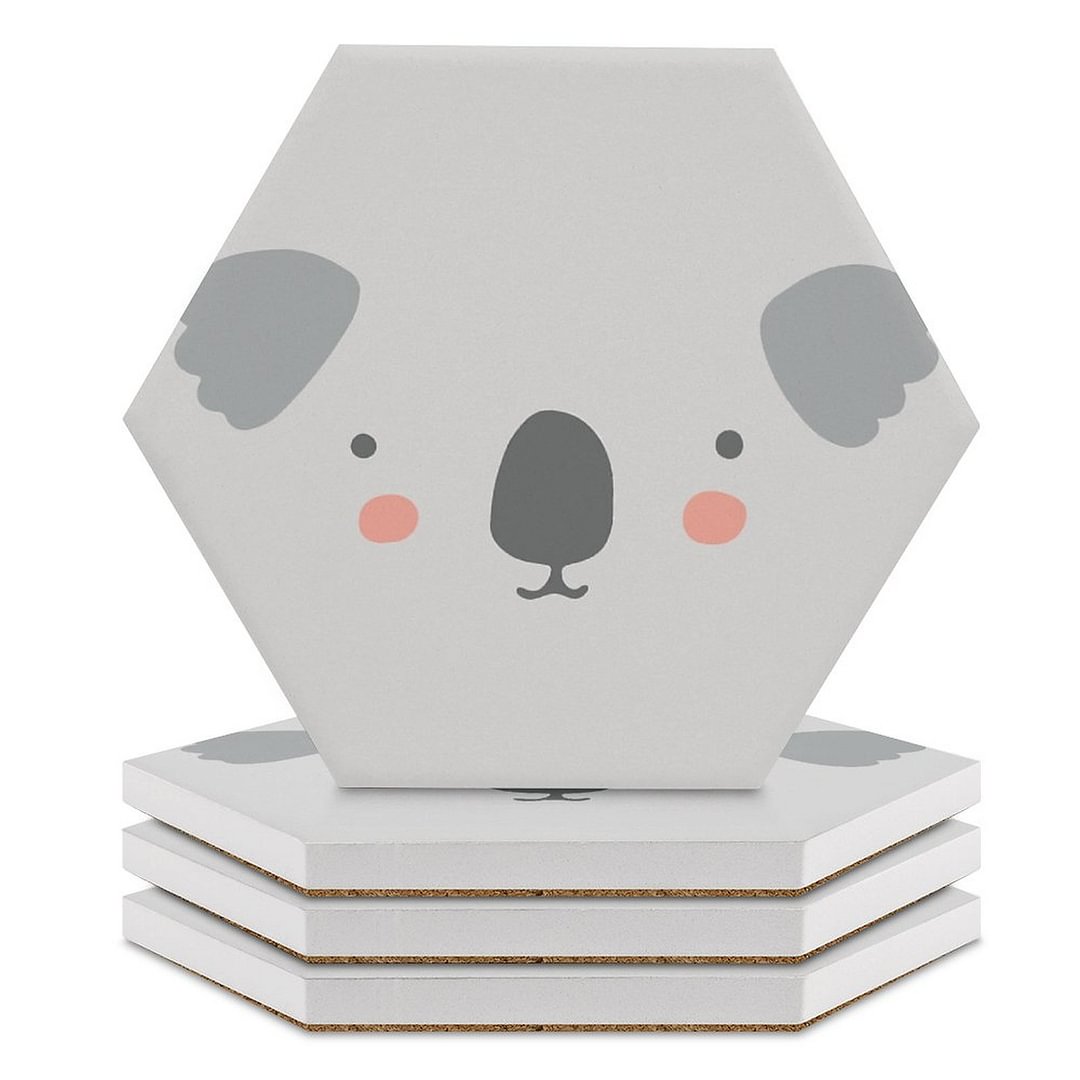 Koala Hexagon Ceramic Coasters