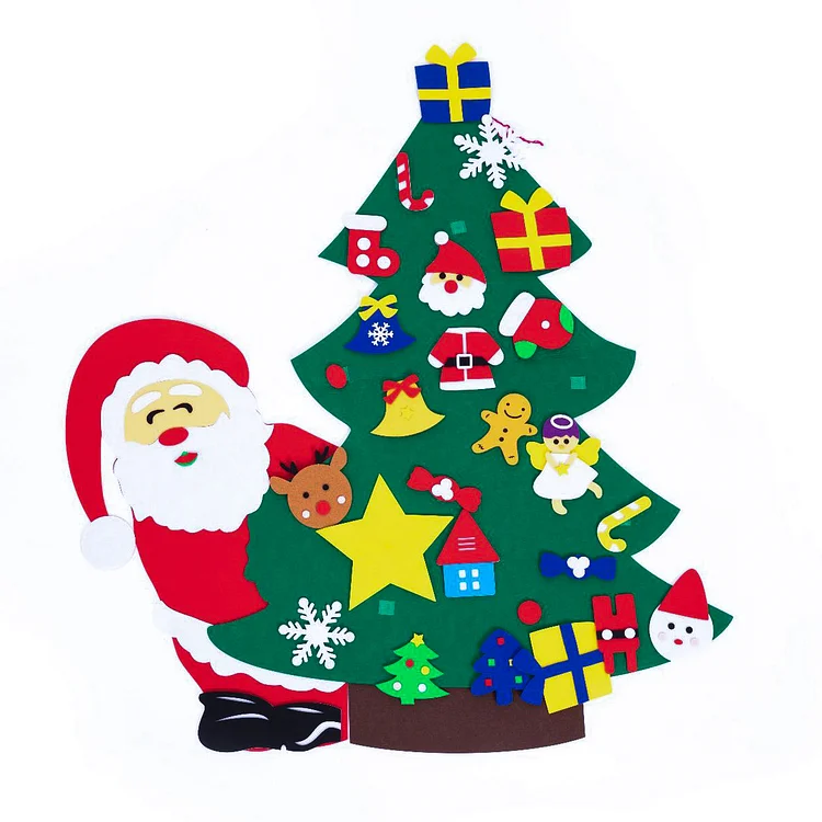 Kids DIY Felt Santa Claus Christmas Tree Kit Decoration Gifts