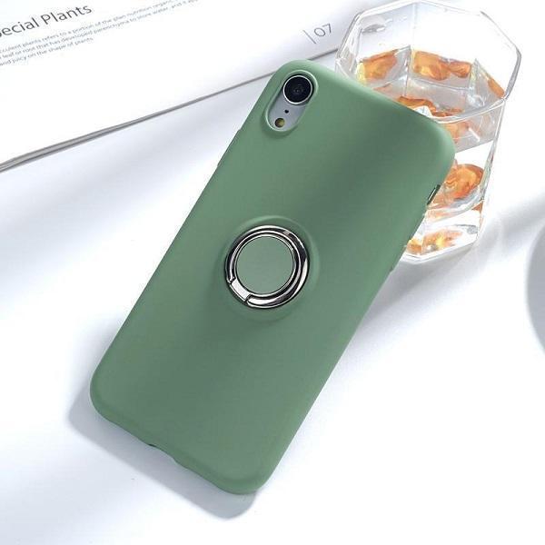 Luxury Original Magnetic Bracket Holder With 360 Phone Ring Liquid Silicone Phone Case For iPhone XS Max XR 7 8 Plus Case
