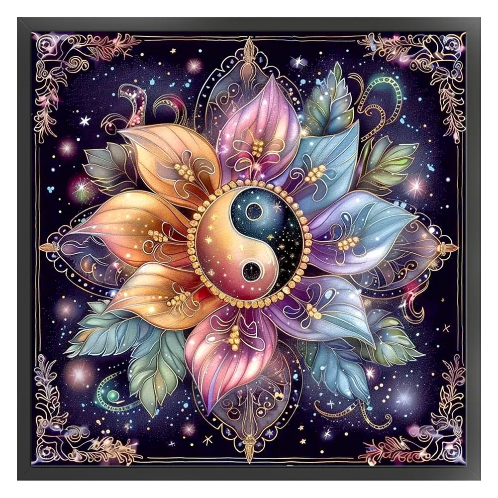 11CT Full Counted Cross Stitch - Tai Chi Flower(Canvas|50*50CM)