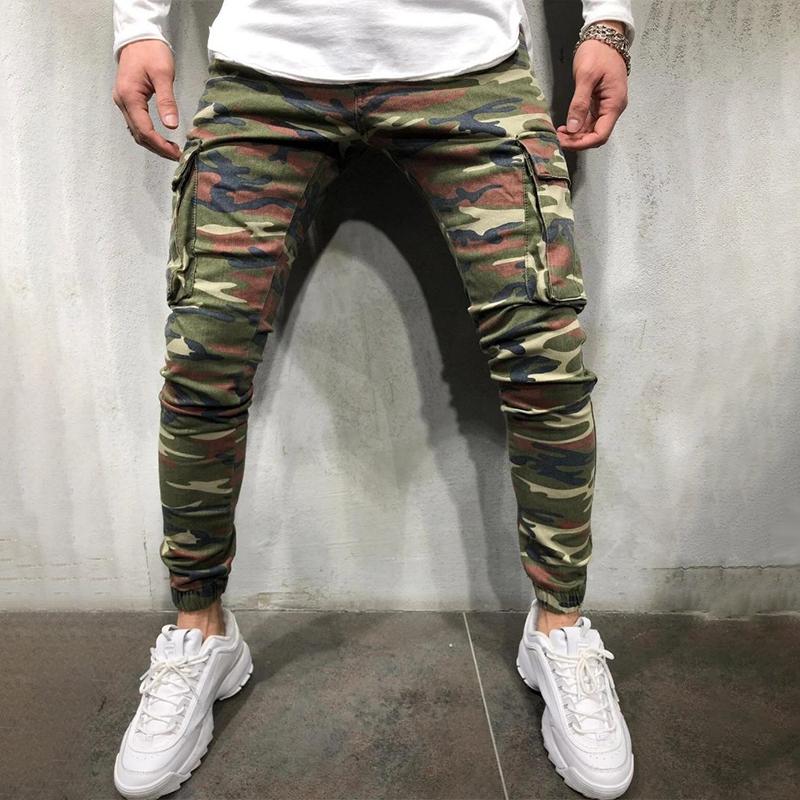 Men's Camo Multi-pocket Elastic Waist Cargo Pants
