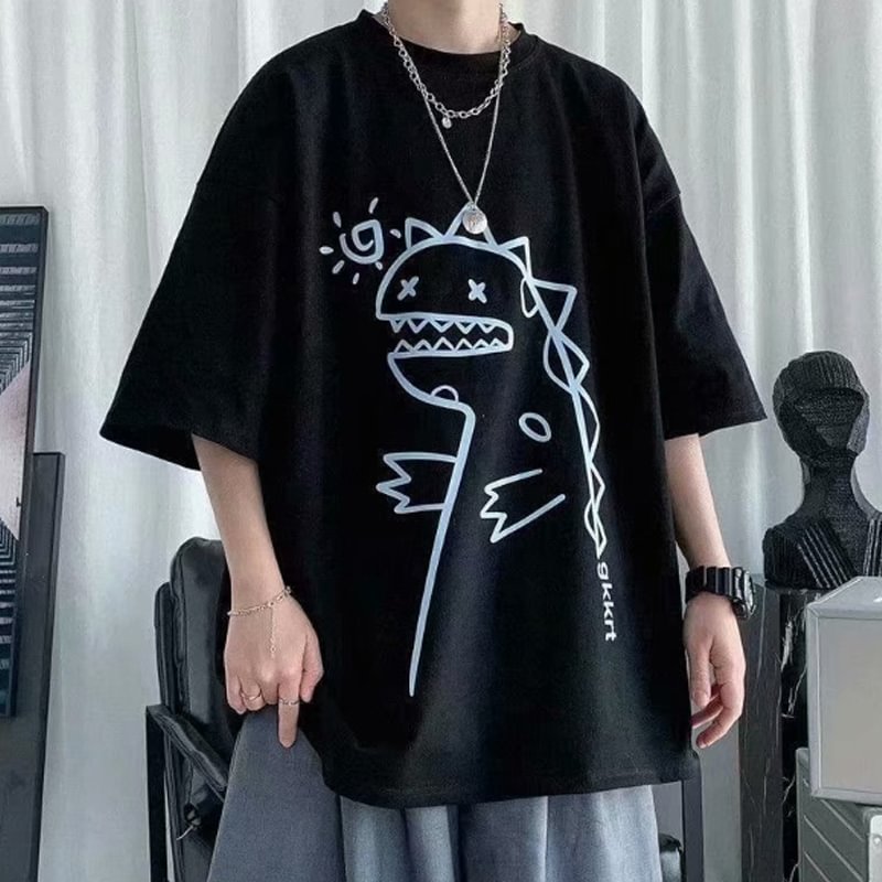 Casual dinosaur print T-shirt