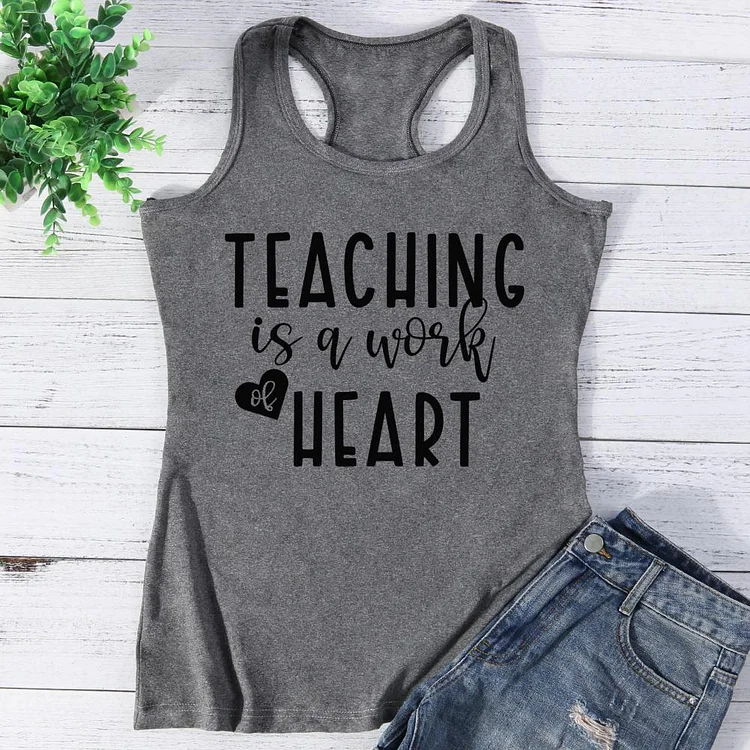 Teaching Is A Work Of Heart Vest Top-Annaletters