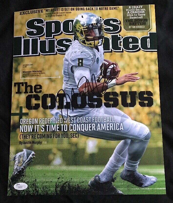 MARCUS MARIOTA AUTOGRAPHED OREGON DUCKS 11X14 Photo Poster painting OF SI COVER JSA/COA NFL