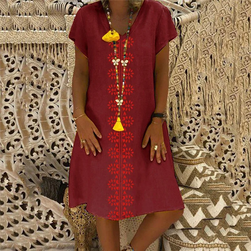 yvlvol V-neck plus size 5XL casual women dress female vestidos short-sleeved printed sexy dress 2019