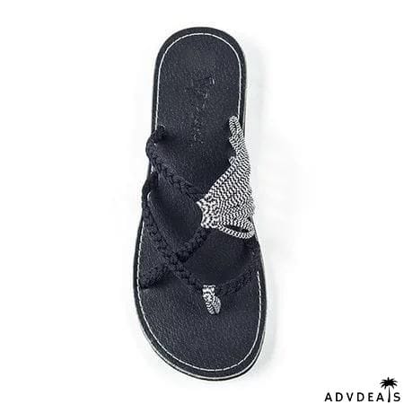 Women's Knitted Fabric Flip-flops Beach Slippers