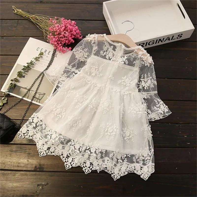Summer Girl Clothes Kids Dresses For Girls Lace Flower Dress Baby Girl Party Wedding Dress Children Girl Princess Dress 3 8Y