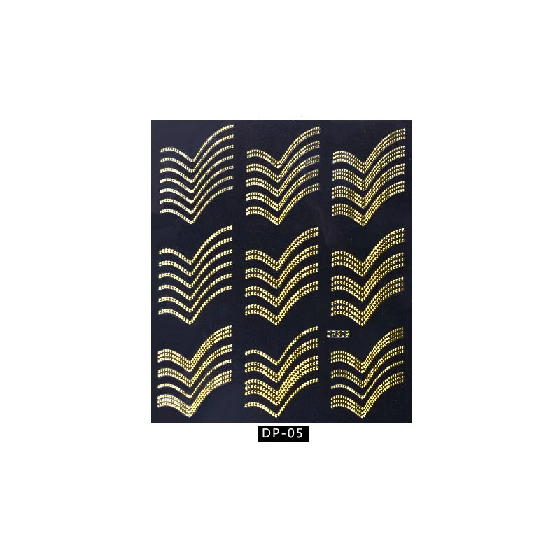 New Products In 2021 Adhesive 3D Metal Line Decals Nail Stickers for Nail Art Decoration DIY Designer Work Accessories 7.7x9cm