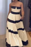Women's Elegant Contrasting Off-shoulder Party Dress