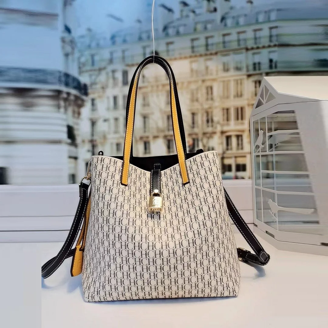 CHCH HCHC 100 Genuine Leather Embossed Pattern Women Bucket Bags Luxury Brand Designer Wallets