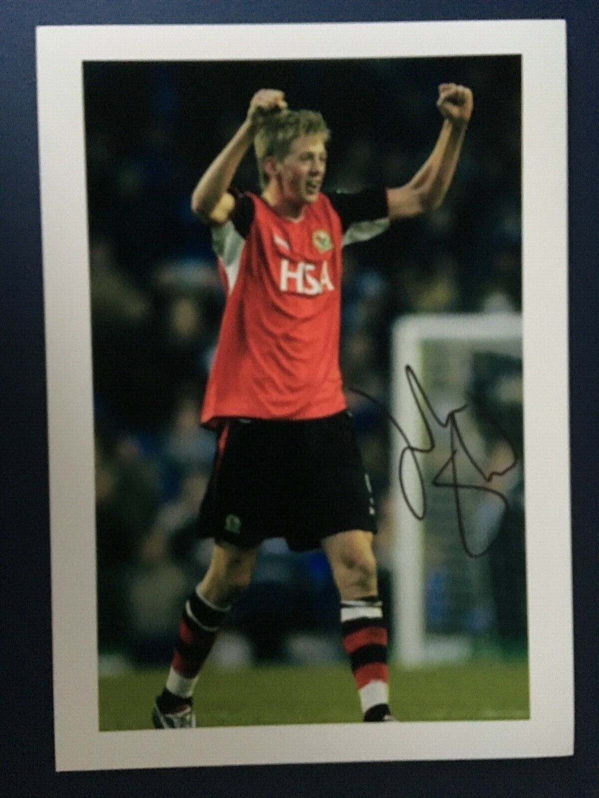 JON STEAD - FORMER BLACKBURN FOOTBALLER - EXCELLENT SIGNED Photo Poster painting