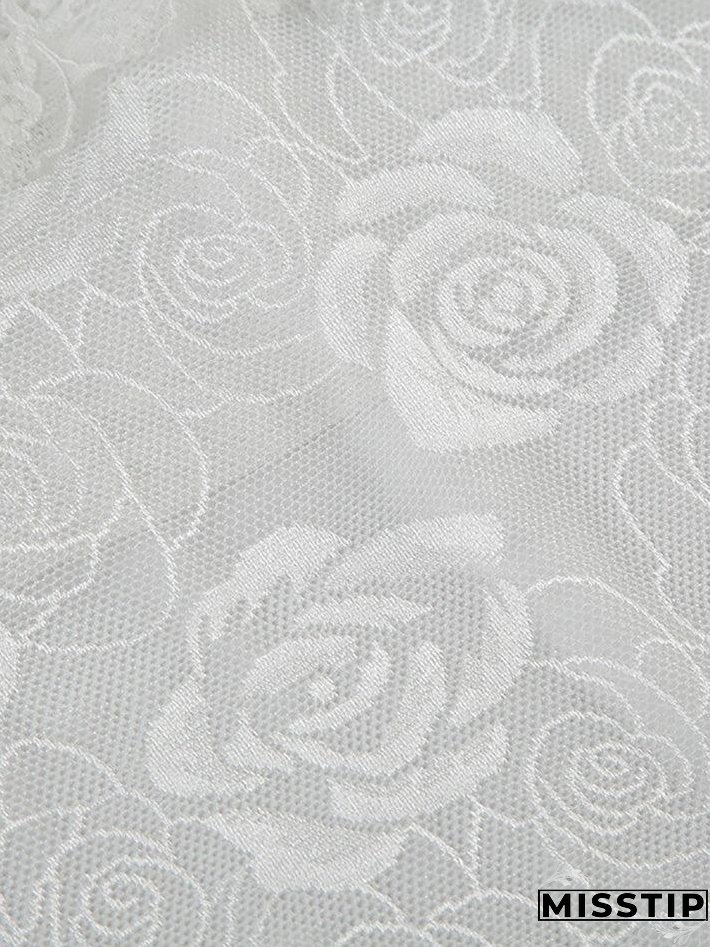 Rose Pattern Lace Cami Tank Top