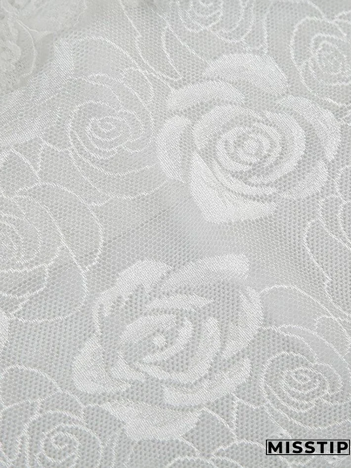 Rose Pattern Lace Cami Tank Top