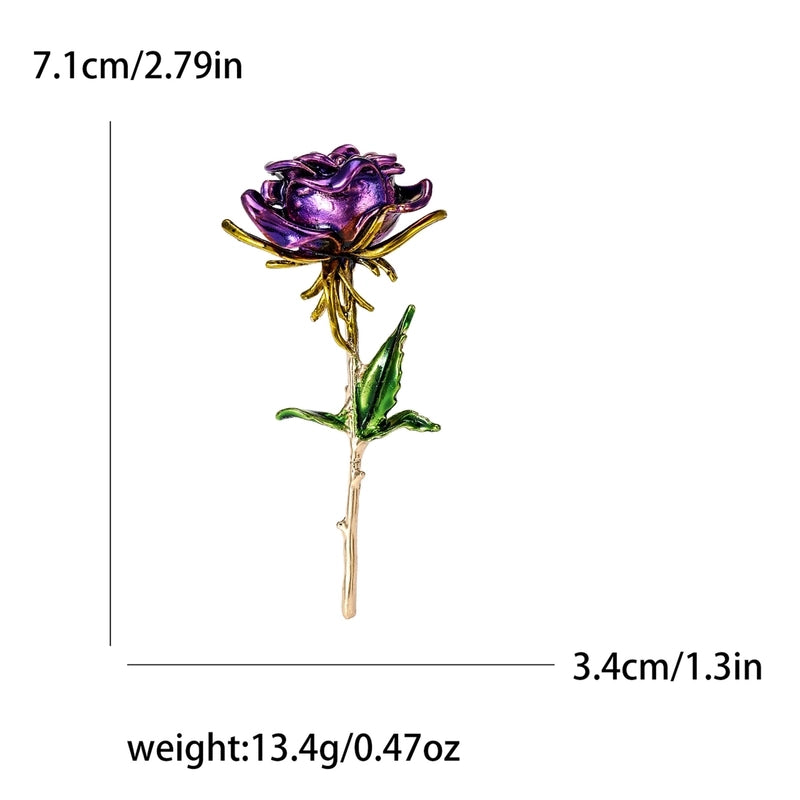 Elegant Vintage Style Pin Rose Alloy Enamel Women’s Brooches