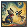 【Limited Stock Sale】Colorful Cat And Bird-11CT Stamped Cross Stitch 40*40cm/15.75*15.75in tapestrymarket